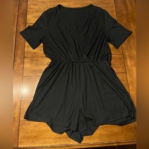 SHEIN Black Romper with Tie